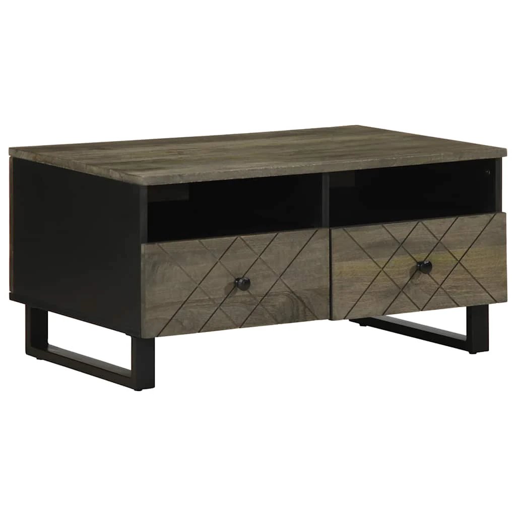 VidaXL Coffee Table 80x54x40 cm Solid Mango Wood Black Finish For Living Room Decor by vidaXL