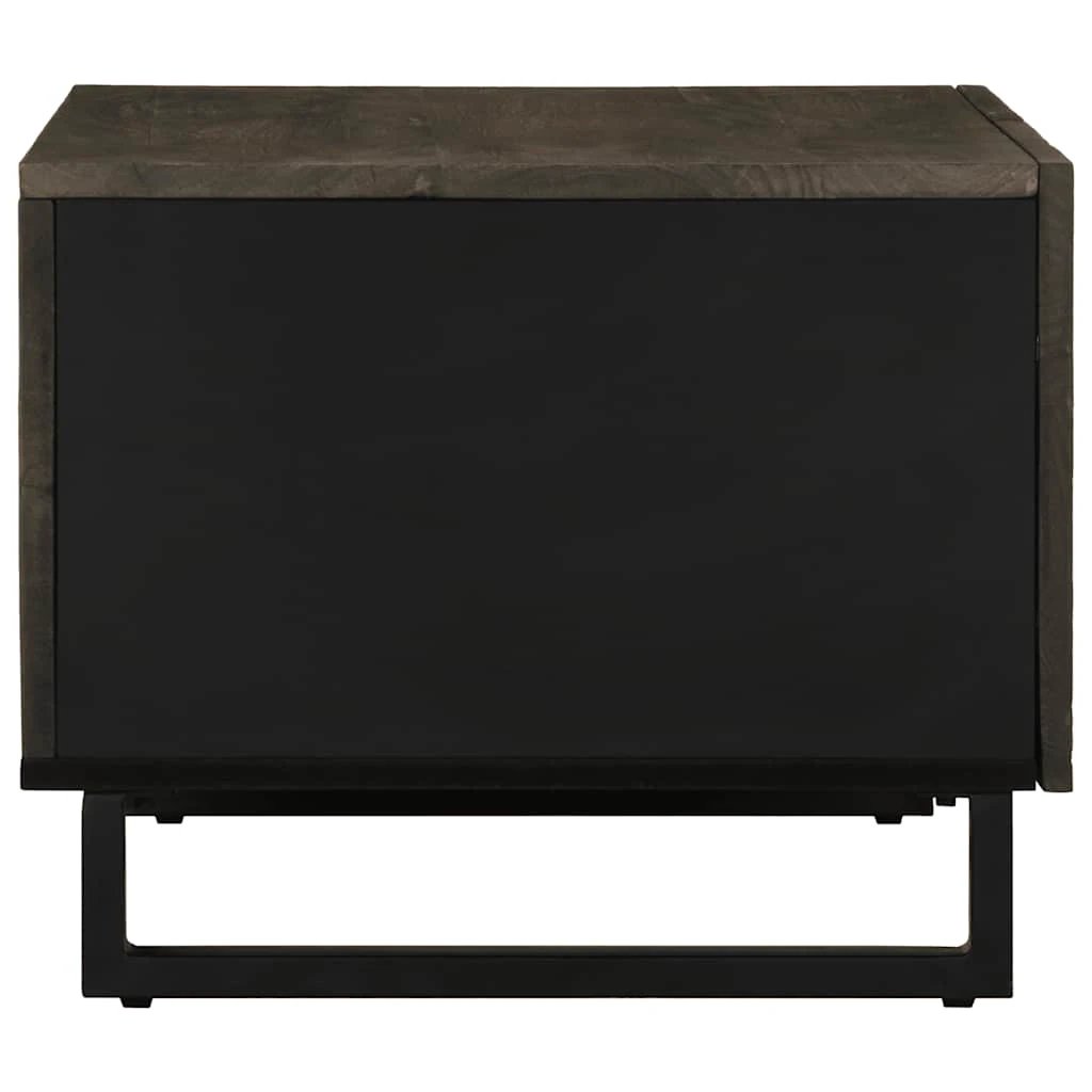 VidaXL Coffee Table 80x50x40 cm Black Solid Mango Wood Geometric Panel Doors Living Room Decor by vidaXL
