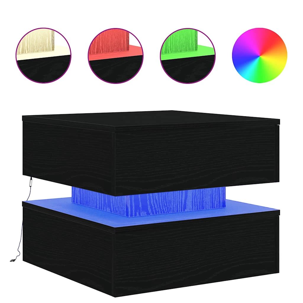 vidaXL VidaXL Coffee Table 50x50x40 cm With LED Lights For Modern Living Rooms And Homes - Coffee Table