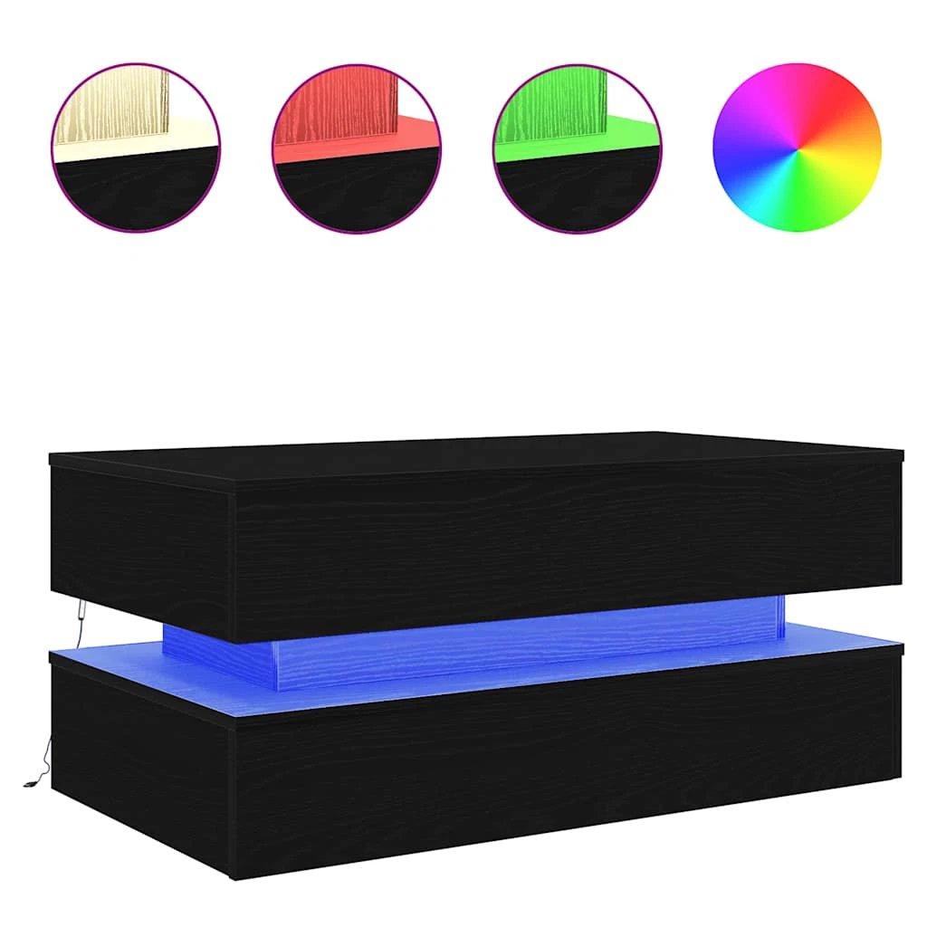vidaXL VidaXL Coffee Table 90x50x40 Cm LED Lights For Modern Living Rooms And Home Offices - Coffee Table