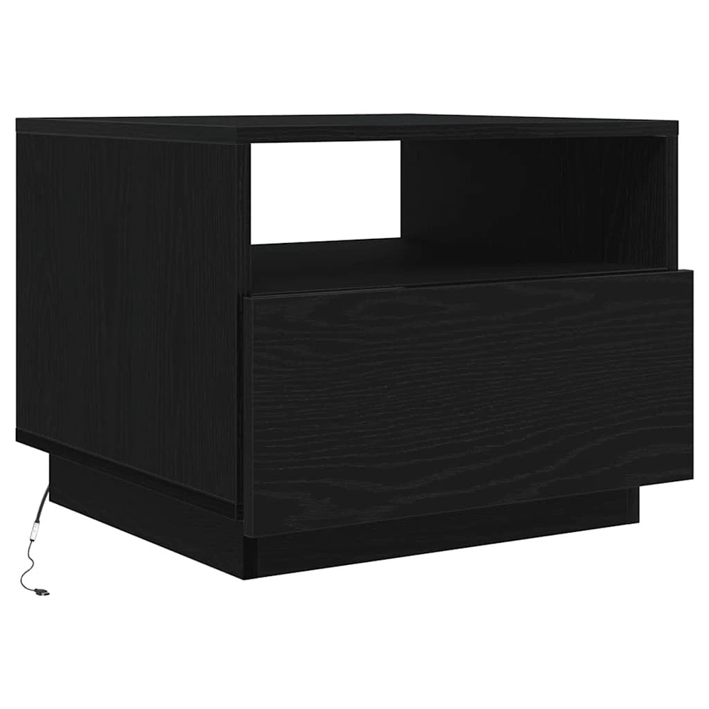 vidaXL vidaXL Coffee Table 50x49x40 cm LED Lights With Ambient Glow Oak Living Room Decor - Coffee Table