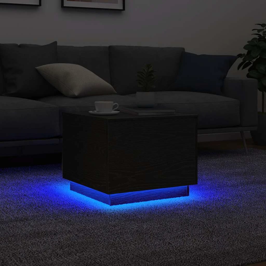 vidaXL Coffee Table 50x50x40 cm LED Lights for Modern Living Room Decor Ambience by vidaXL