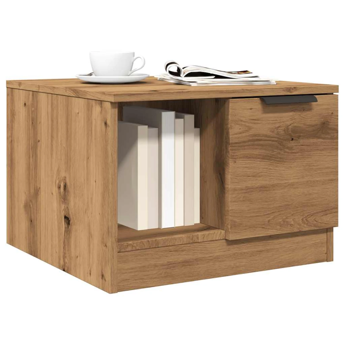 VidaXL Coffee Table 50x50x36 cm Smoked Oak Engineered Wood With Two Compartments Living Room by vidaXL