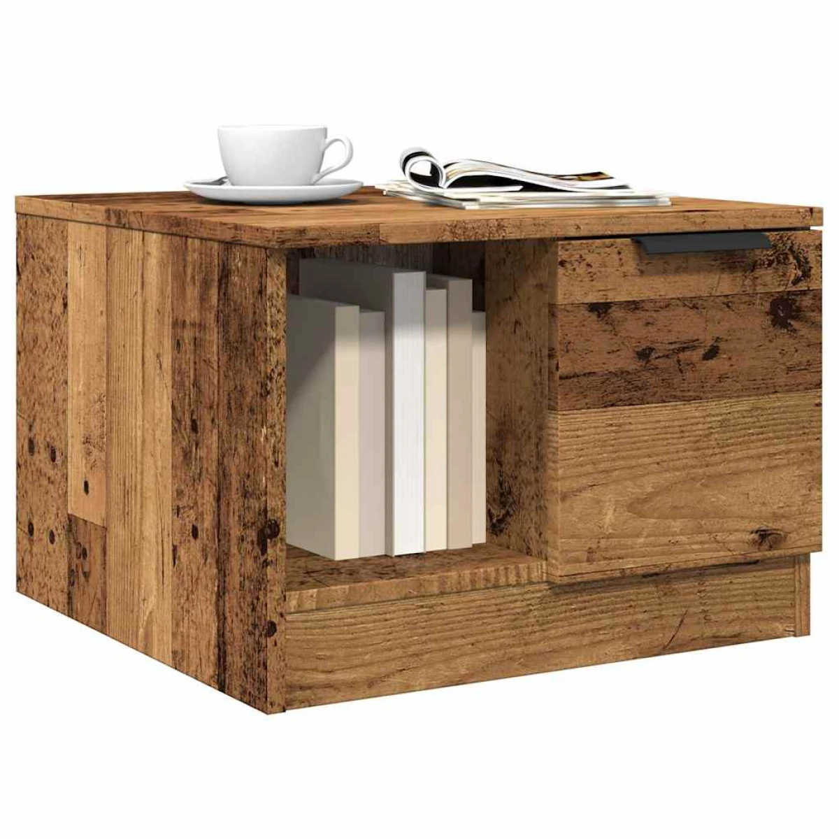 VidaXL Coffee Table 50x50x36 cm Smoked Oak Engineered Wood With Two Compartments Living Room by vidaXL