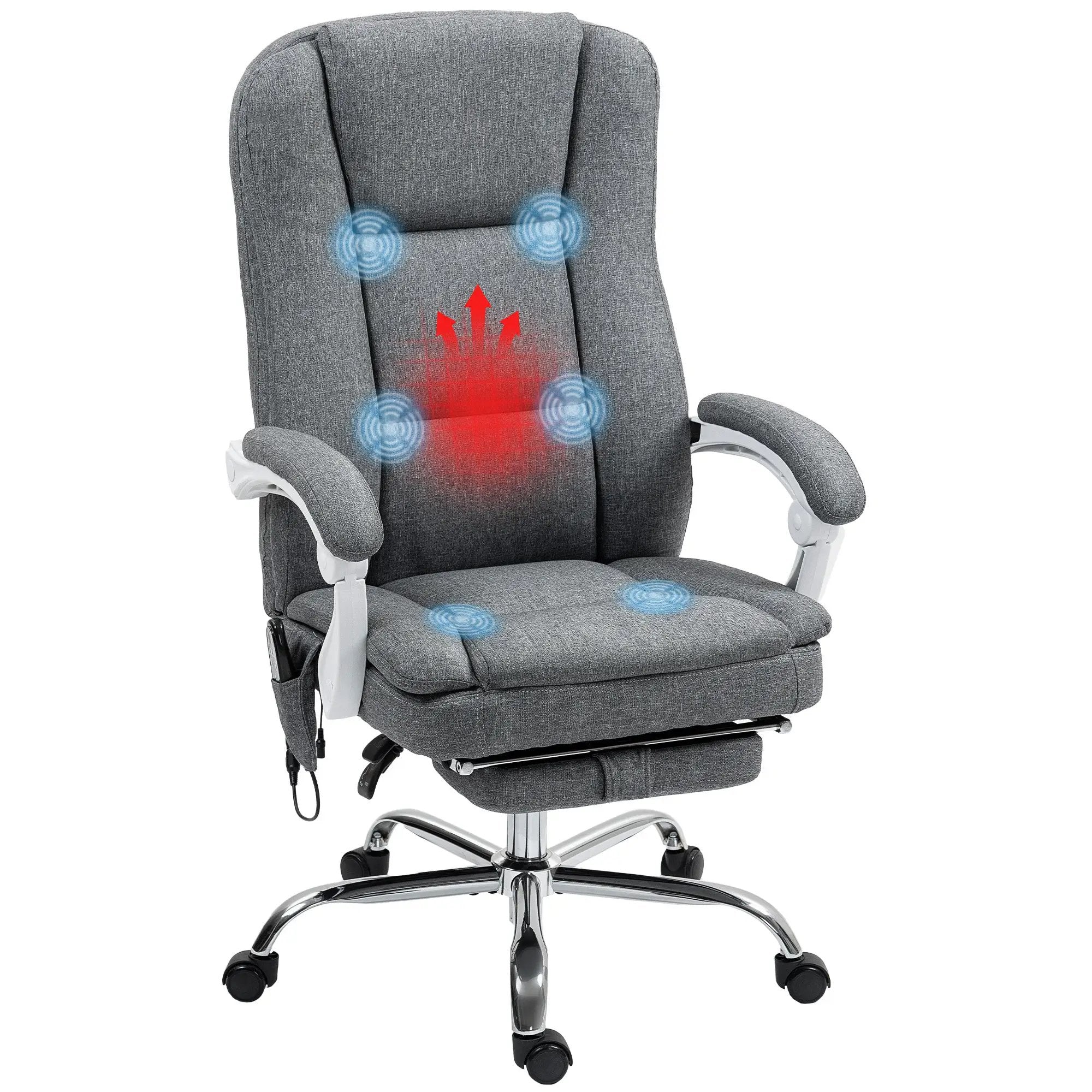HOMCOM Comfort Massage Chair with Heat Function - Ultimate Relaxation - Office Chair