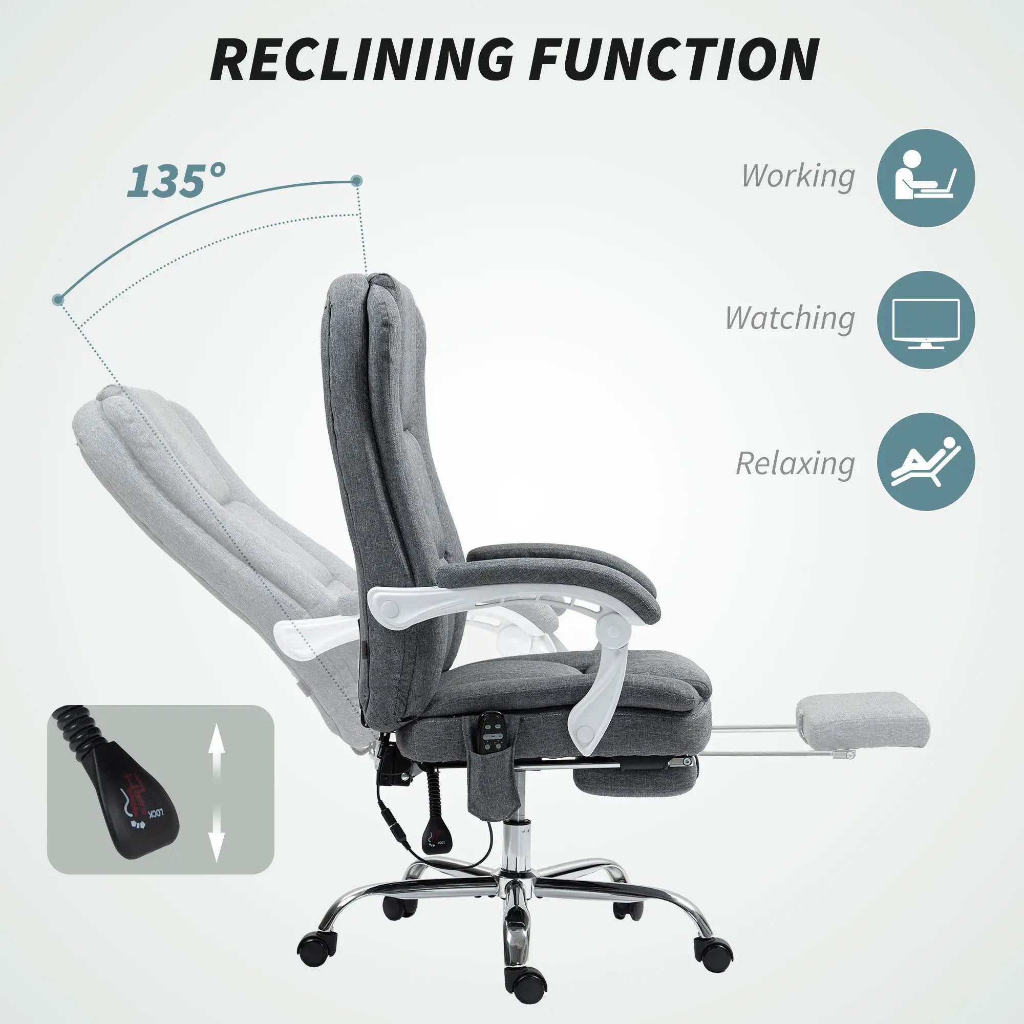 HOMCOM Comfort Massage Chair with Heat Function - Ultimate Relaxation - Office Chair