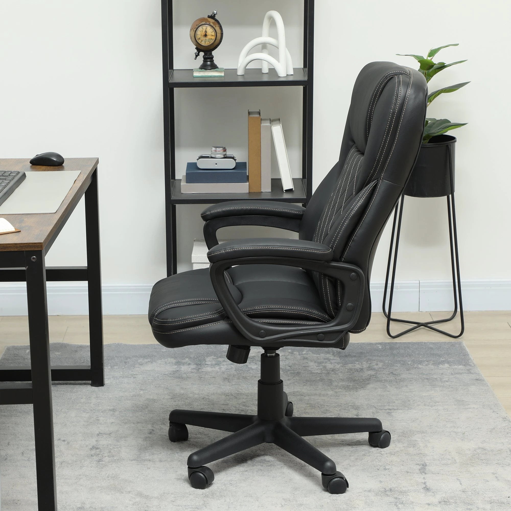 HOMCOM Executive Chair 45 to 55 Cm Seat Height Arm Height Adjustable For Home Office - Office Chair