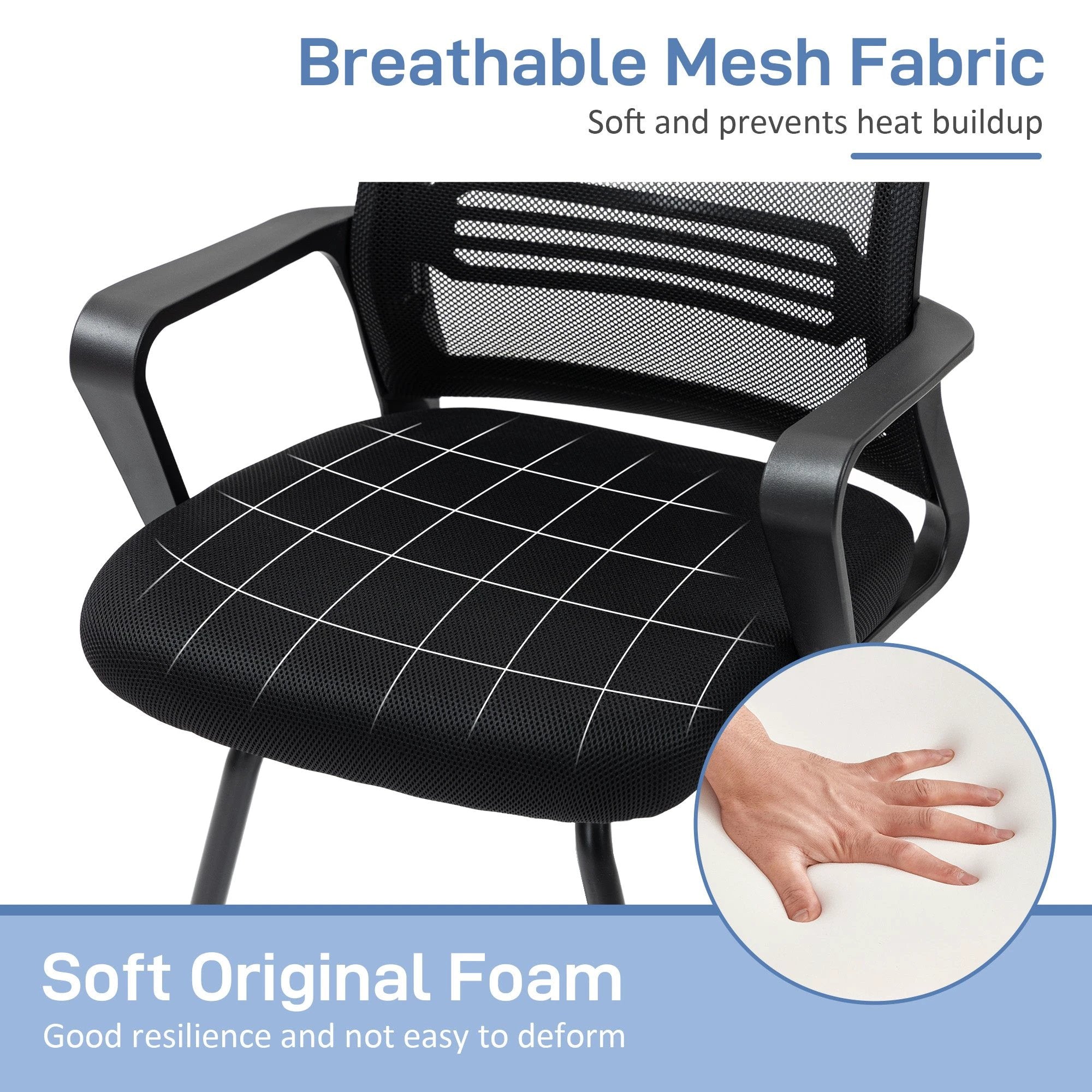 HOMCOM Meeting Chair Standard Ergonomic Support For Office by HOMCOM