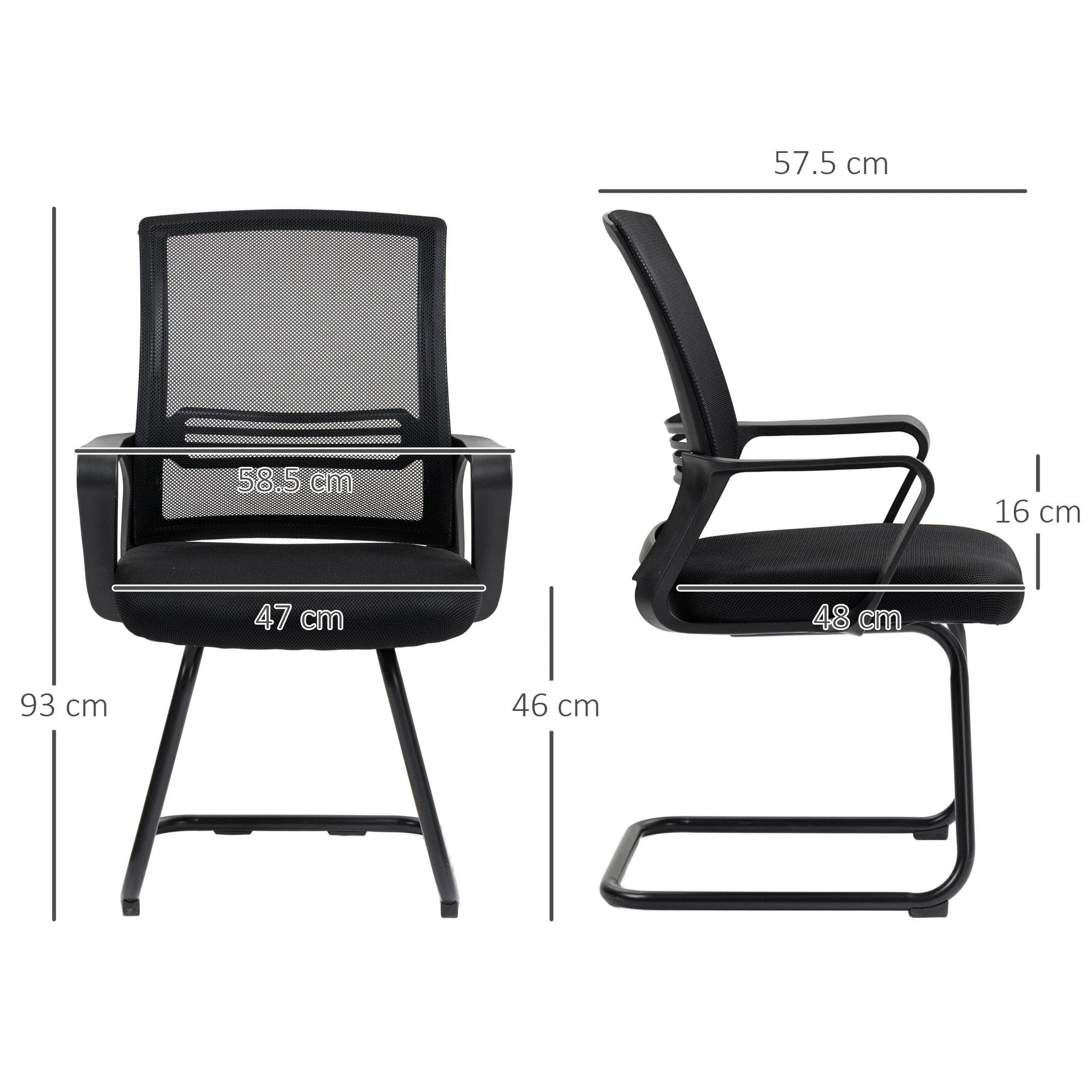 HOMCOM Meeting Chair Standard Ergonomic Support For Office by HOMCOM