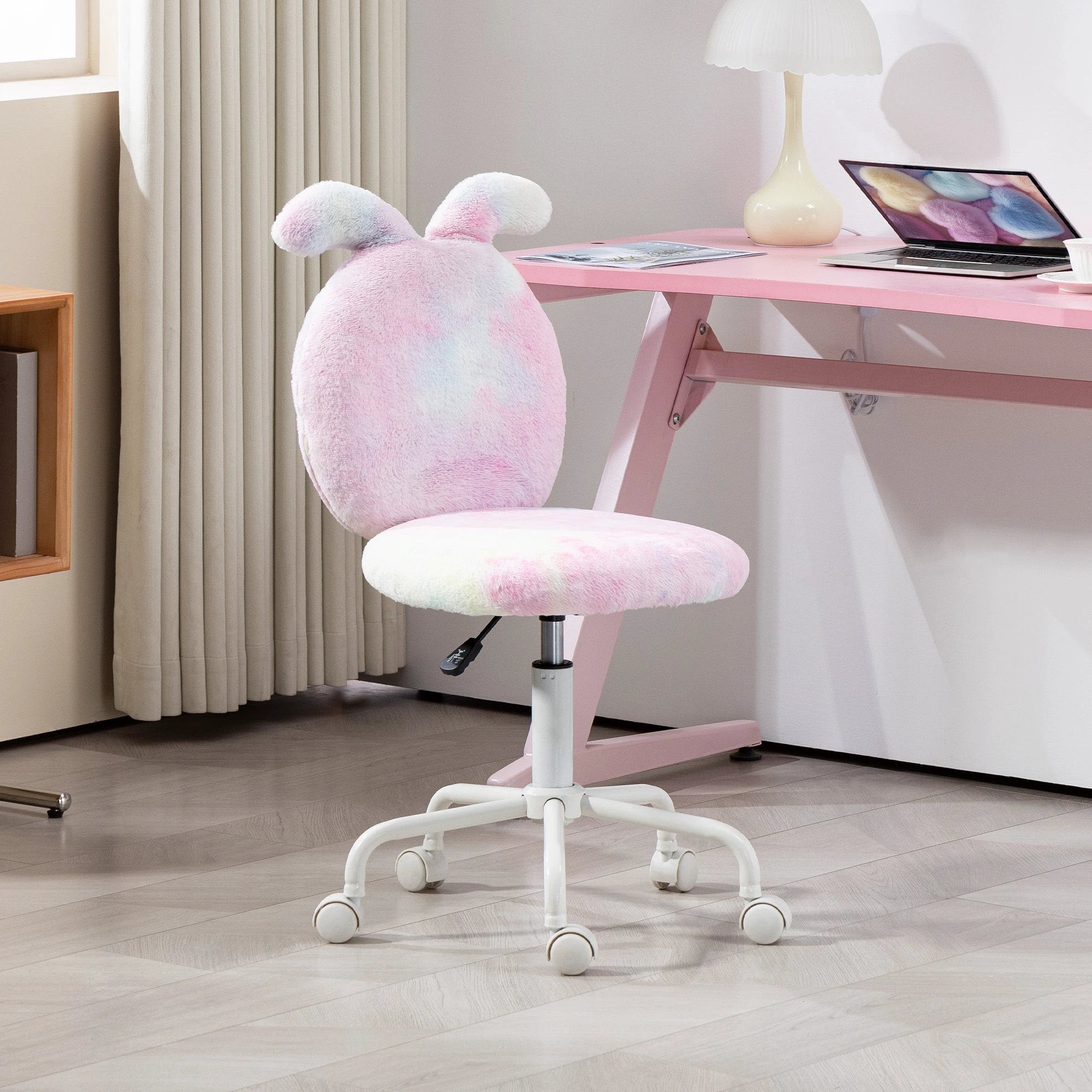 HOMCOM Armless Desk Chair 43 To 51 Cm 360 Swivel Vanity - Office Chair