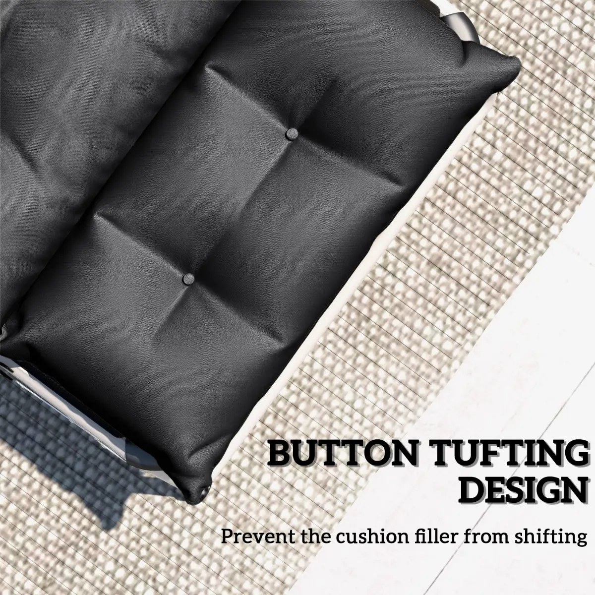 Outsunny Outsunny Garden Lounge Chair Cushions Set of 2, 220gsm Fabric - Sun Lounger