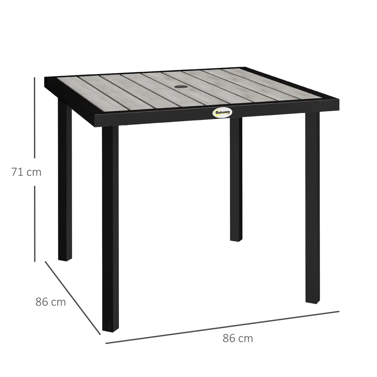 Outsunny Outsunny Garden Table for 4 Person with 5.4cm Parasol Hole - Garden Table