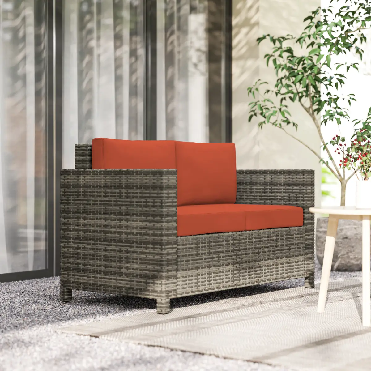Outsunny Quality Outdoor Double Seat Sofa - Comfortable Relaxation for Gardens - Garden Sofa Sets