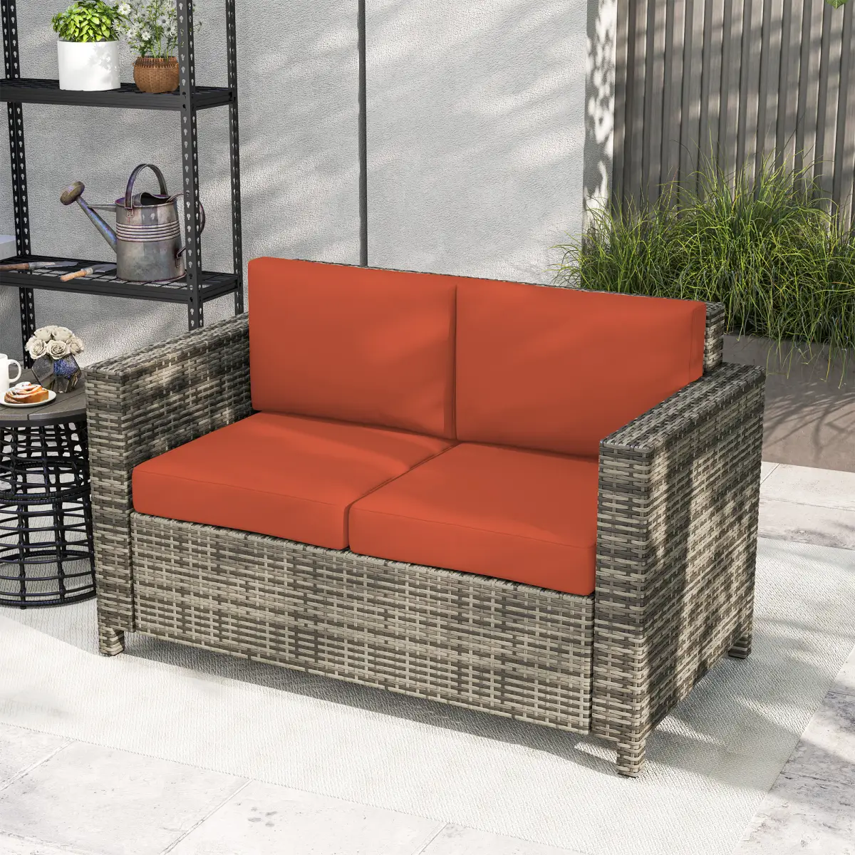 Outsunny Quality Outdoor Double Seat Sofa - Comfortable Relaxation for Gardens - Garden Sofa Sets