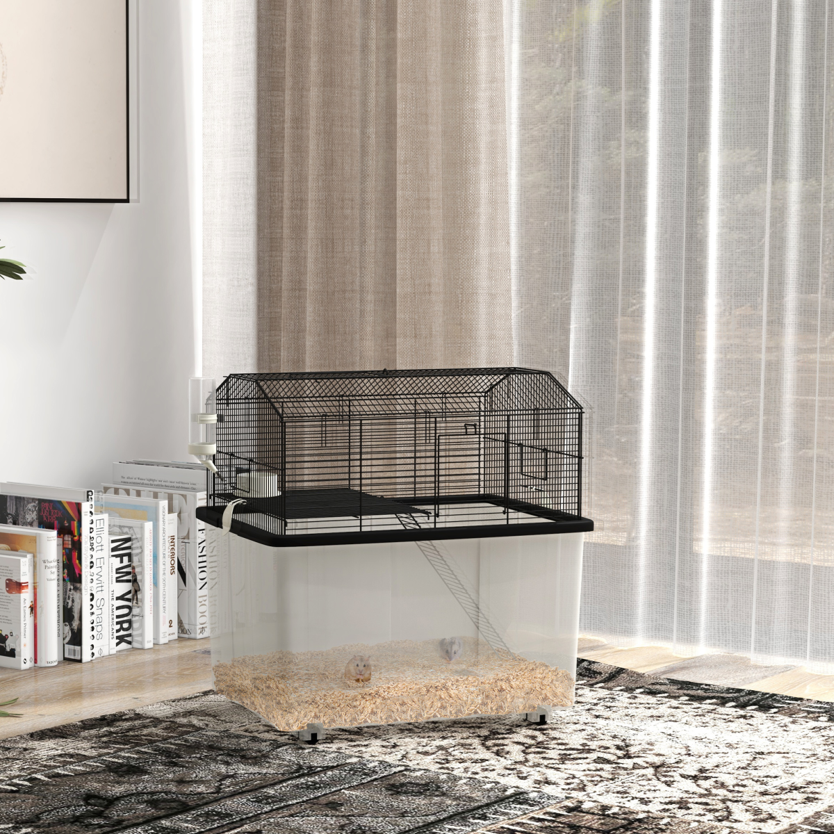PawHut Hamster Cage, Three-Tier Gerbil Cage w/ Deep Bottom, Ramp, Food Dish - from PawHut