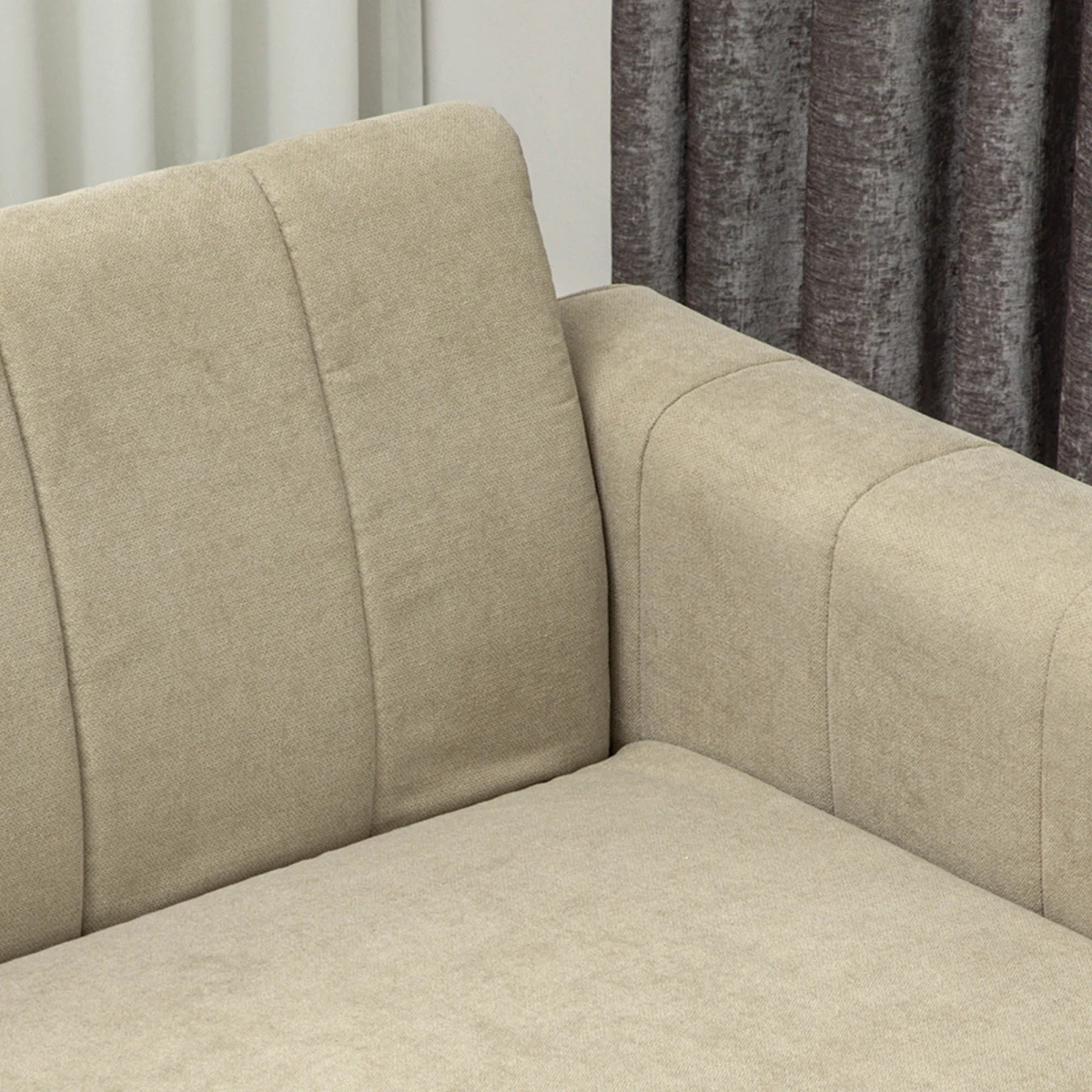 HOMCOM Three Seater Sofa Full Size Channel Tufted For Home by HOMCOM