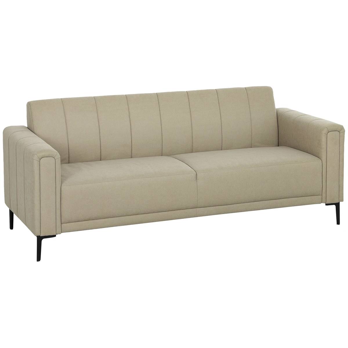 HOMCOM Three Seater Sofa Full Size Channel Tufted For Home - Sofa