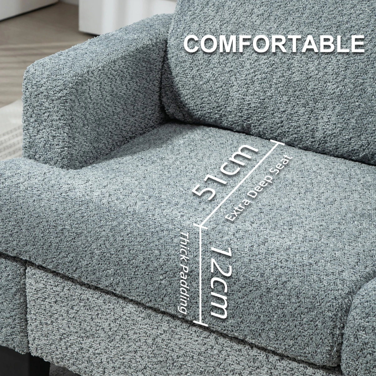 Homcom Chenille Loveseat 138 cm S Springs For Small Rooms by HOMCOM