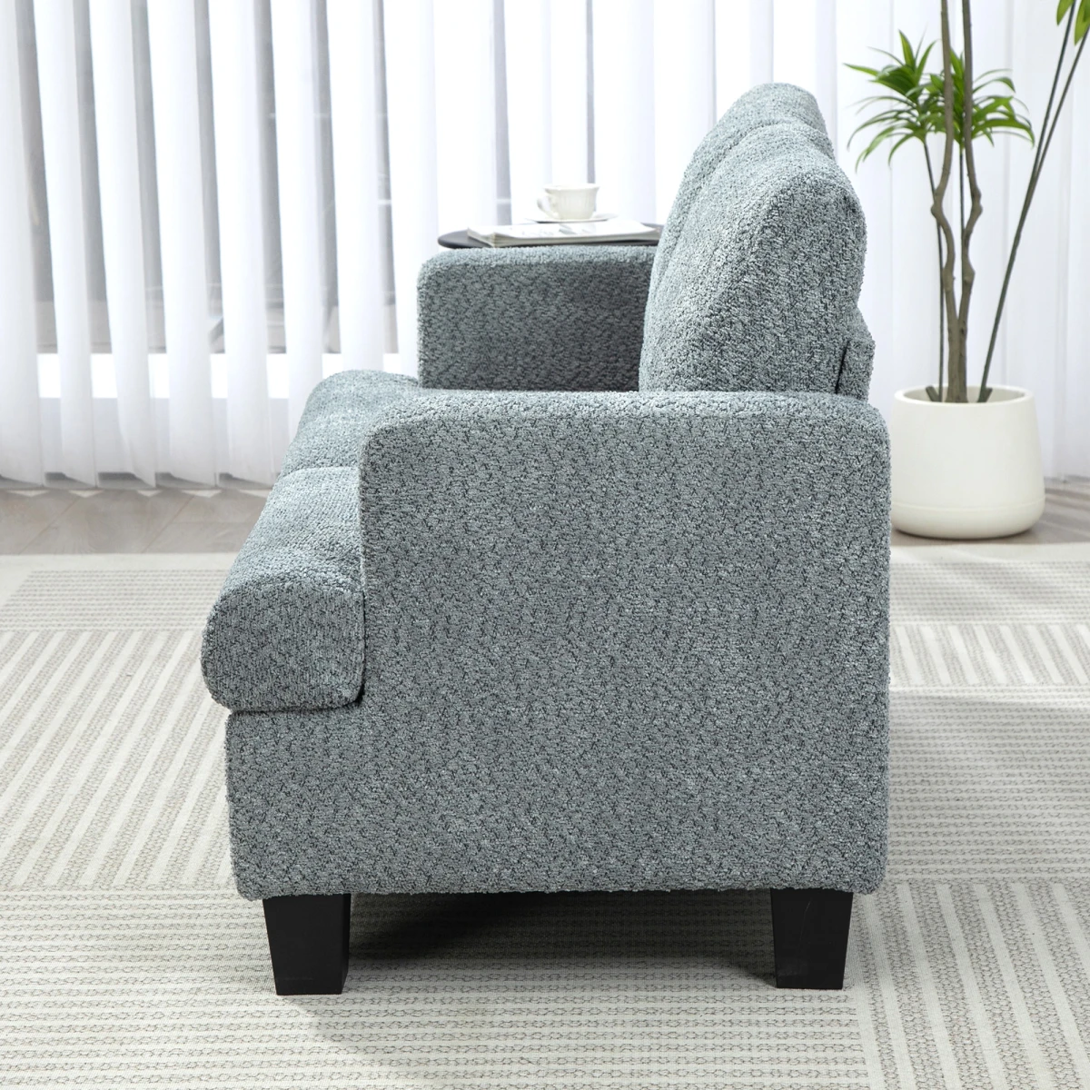 HOMCOM Chenille Loveseat 138 cm S Springs For Small Rooms - Sofa