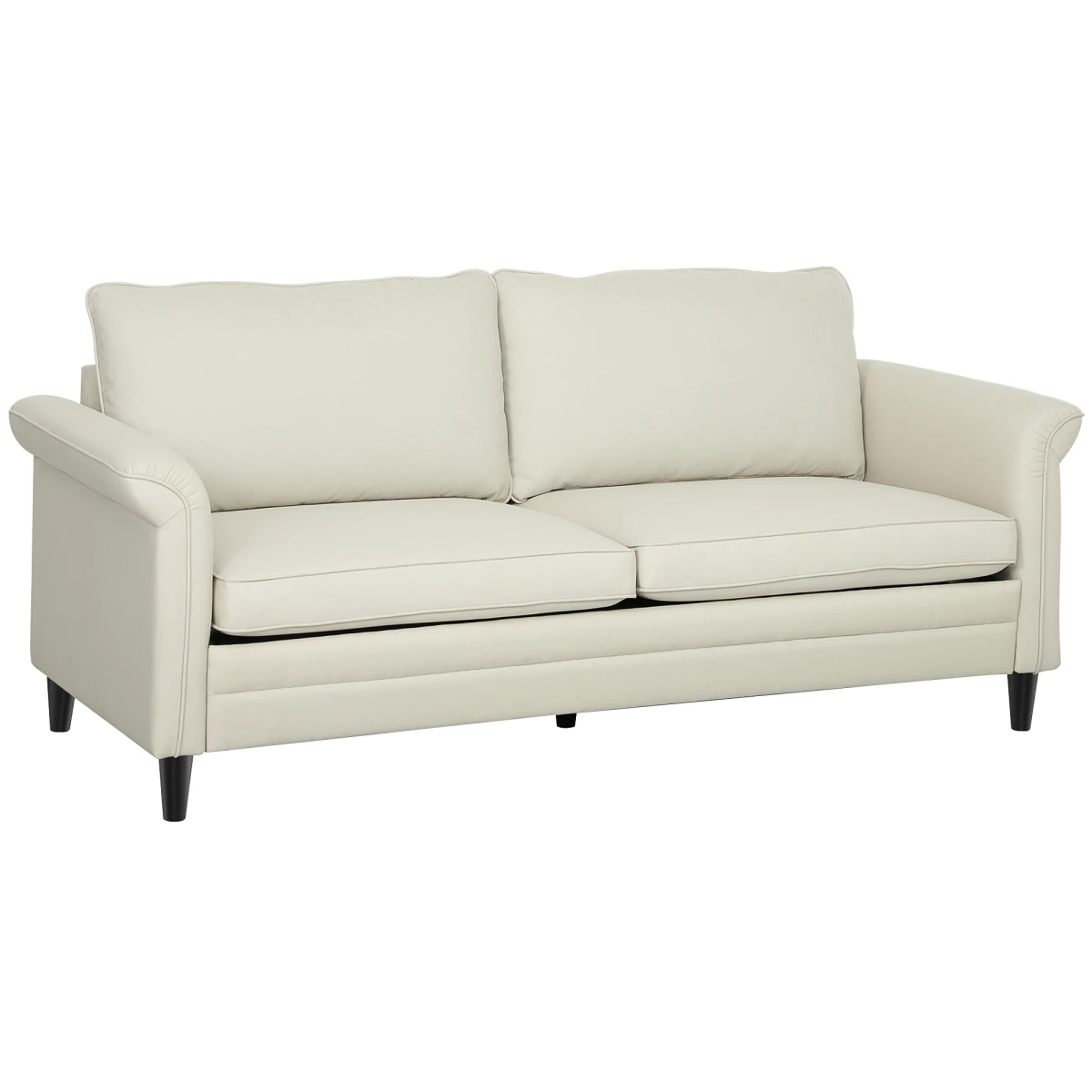 HOMCOM Sofa 84in Linen Fabric Soft Cushions Living Room by HOMCOM