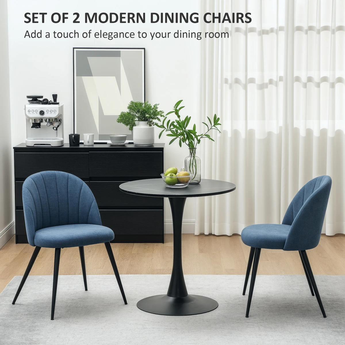 HOMCOM Luxurious Velvet Dining Chairs Set - Comfort & Style for Home Décor -