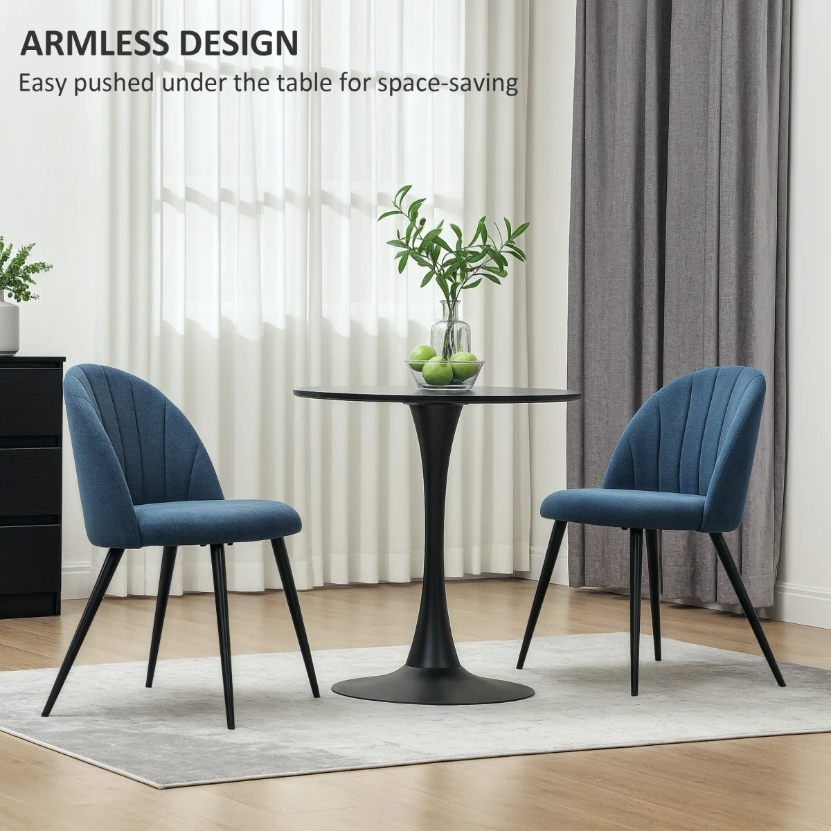 HOMCOM Luxurious Velvet Dining Chairs Set - Comfort & Style for Home Décor -