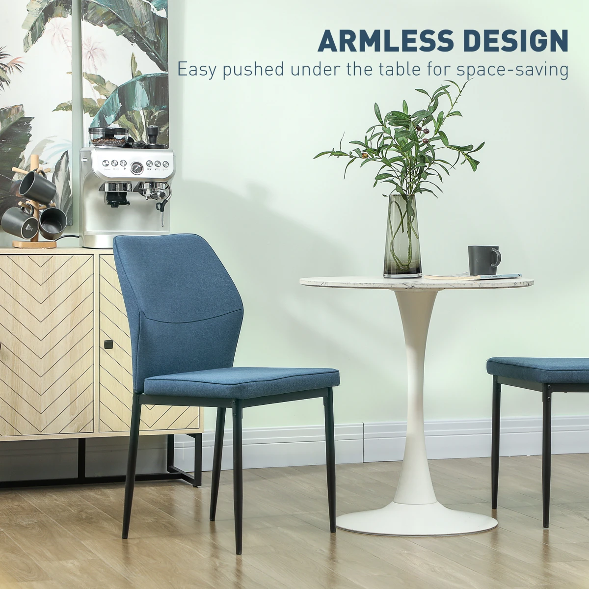 Stylish Velvet Dining Chairs - Ergonomic Support & Space-Saving Design by HOMCOM