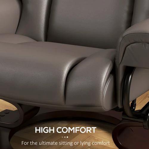HOMCOM Massage Recliner Chair with Footstool and Adjustable Backrest for Ultimate Relaxation and Comfort - Recliner