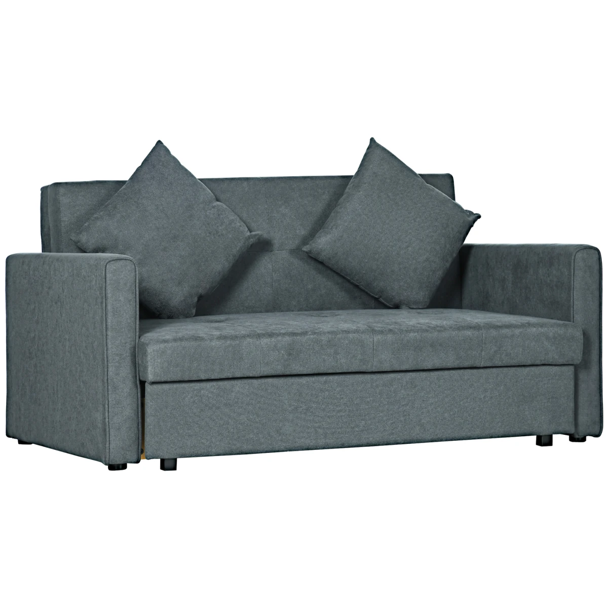 Premium Convertible Loveseat 60in Wide With Storage Office by HOMCOM