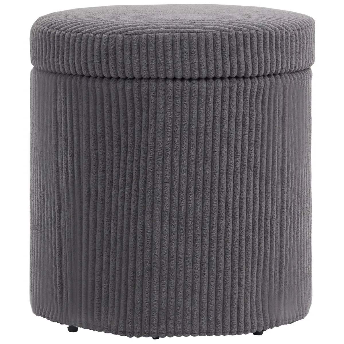 HOMCOM HOMCOM Round Storage Ottoman with Lid, Vanity Stool with Storage - Footstool