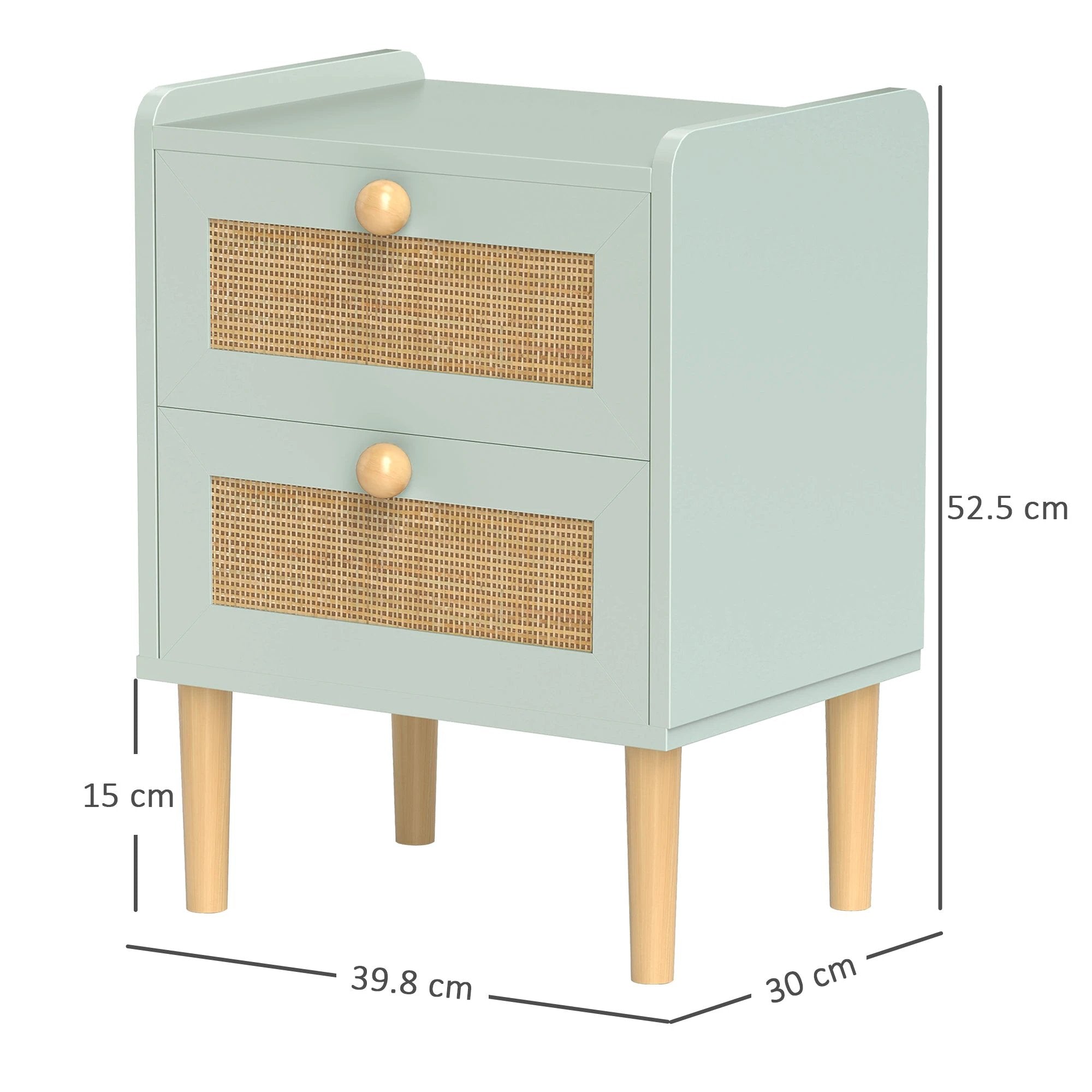 HOMCOM Chest of Drawers Boho Rattan Bedroom by HOMCOM