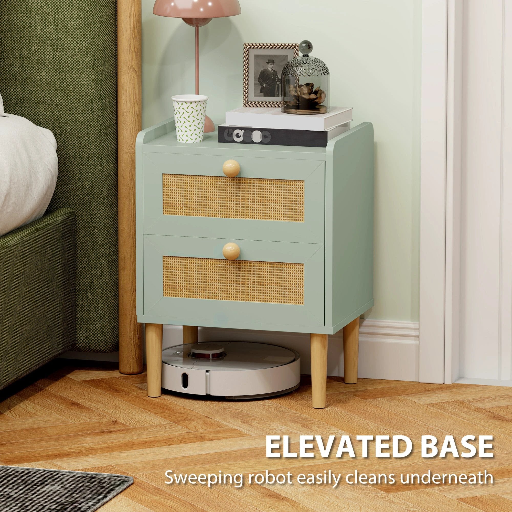 HOMCOM Chest of Drawers Boho Rattan Bedroom by HOMCOM