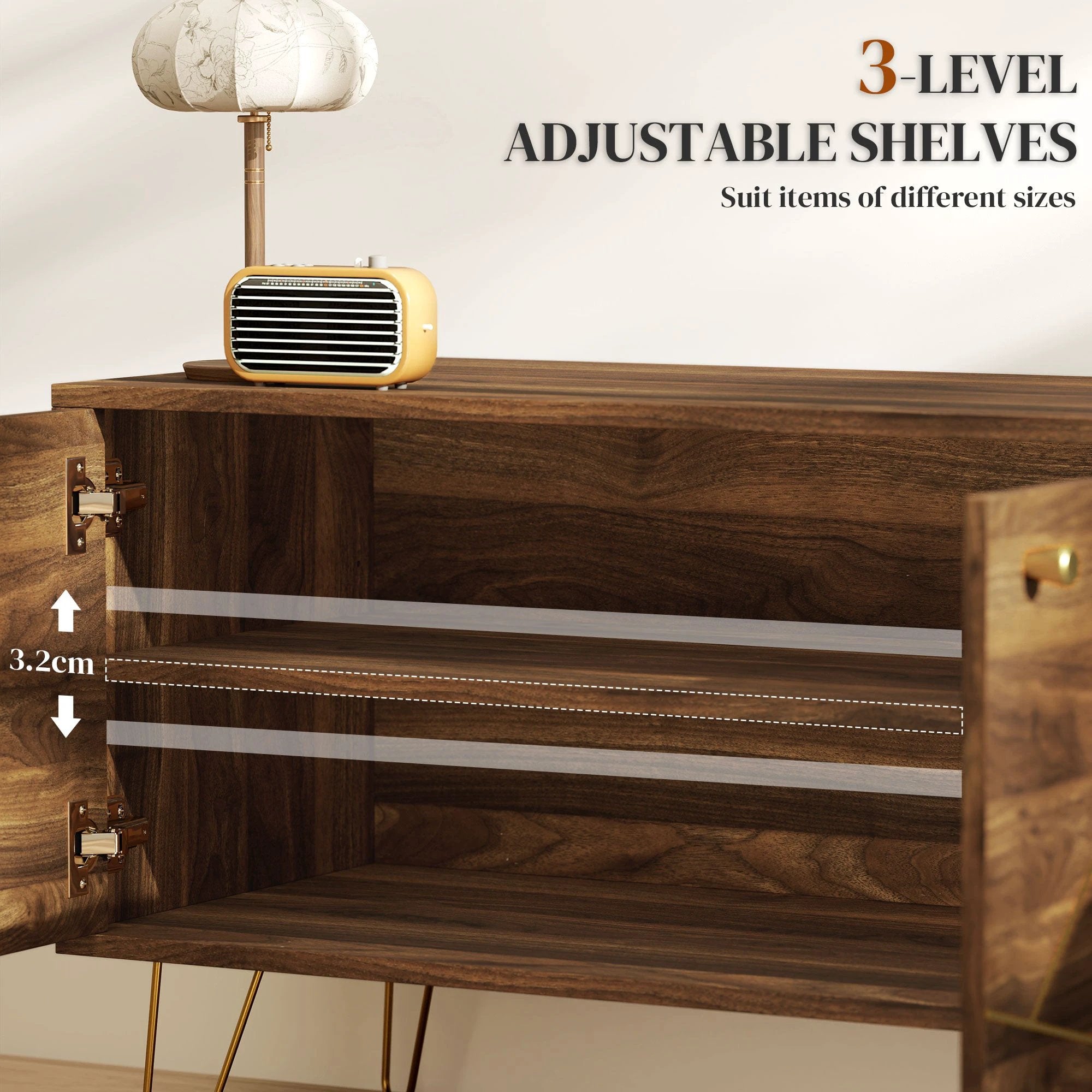 Chic Wooden TV Stand 130cm Adjustable Shelves Living Room by HOMCOM