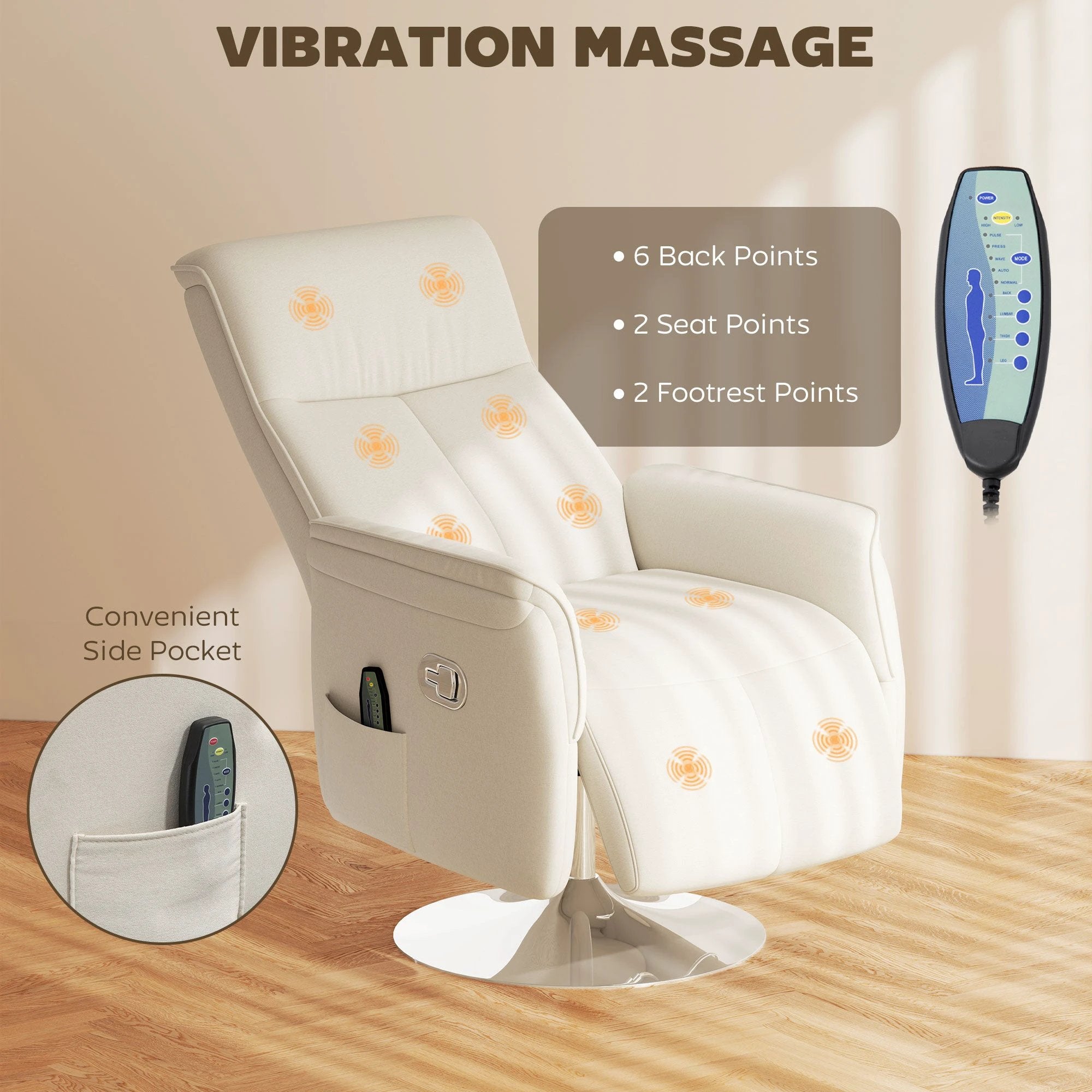 HOMCOM HOMCOM Massage Recliner 135 Degree Recline 10 Point Home Use - Recliner