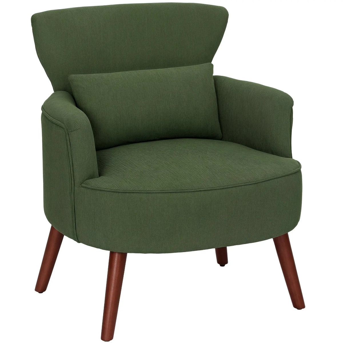 HOMCOM Armchair with Padded Seat and Backrest for Living Room, Green - from HOMCOM