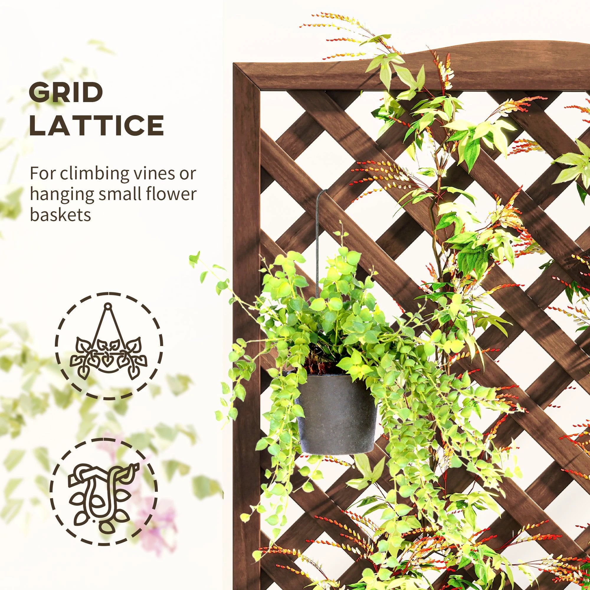 Outsunny Outsunny Garden Planter Box Raised Bed Trellis Outdoor - Planters