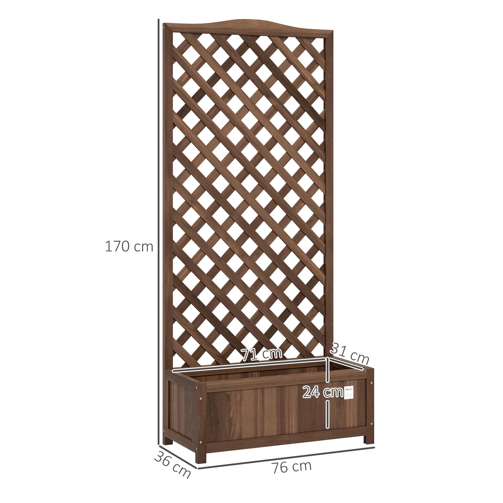 Outsunny Outsunny Garden Planter Box Raised Bed Trellis Outdoor - Planters