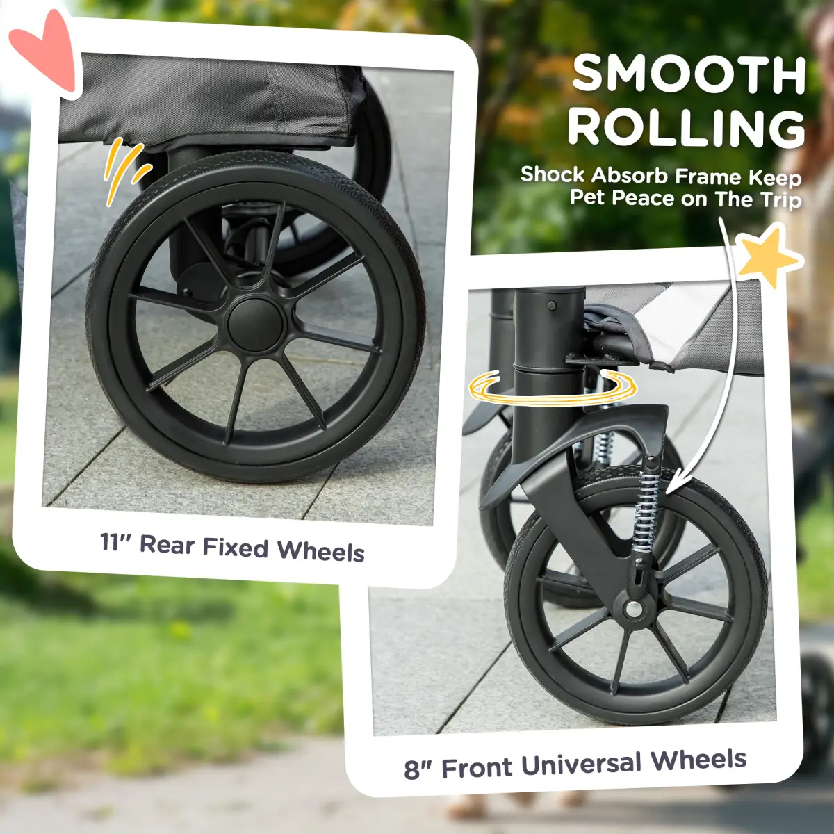 PawHut PawHut Easy Folding Pet Stroller for Large Dogs - Pet Carrier