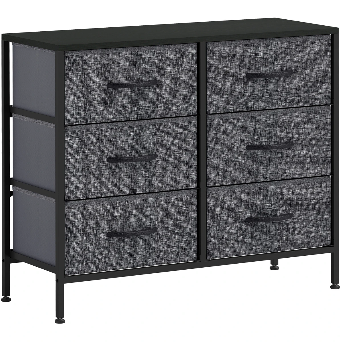 HOMCOM 6 Drawer Fabric Chest 80W Wood Top Hallway by HOMCOM