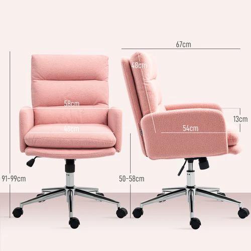 HOMCOM Height Adjustable Upholstered Desk Chair with Soft Padding and 360 Degree Swivel for Office Use by HOMCOM