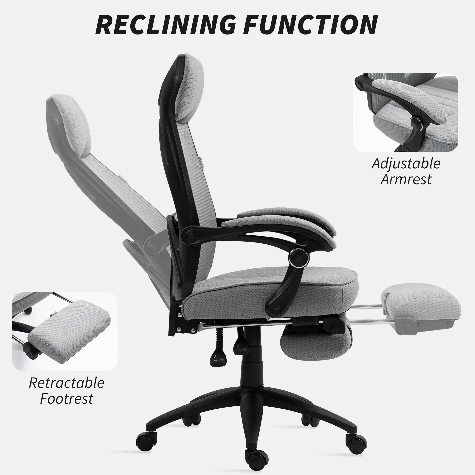 Vinsetto Mesh Chair HighBack Footrest HomeOffice by Vinsetto
