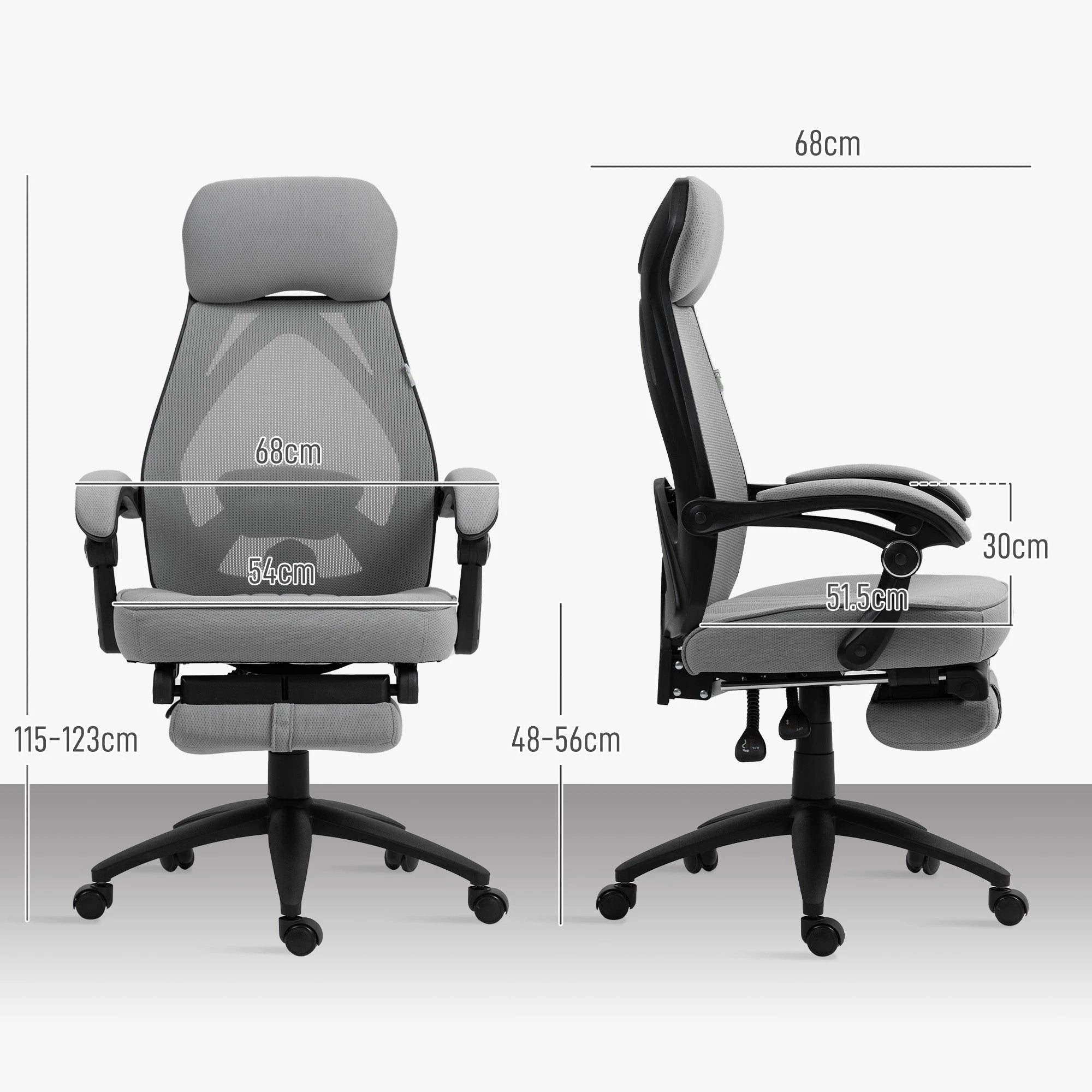 Vinsetto Mesh Chair HighBack Footrest HomeOffice by Vinsetto