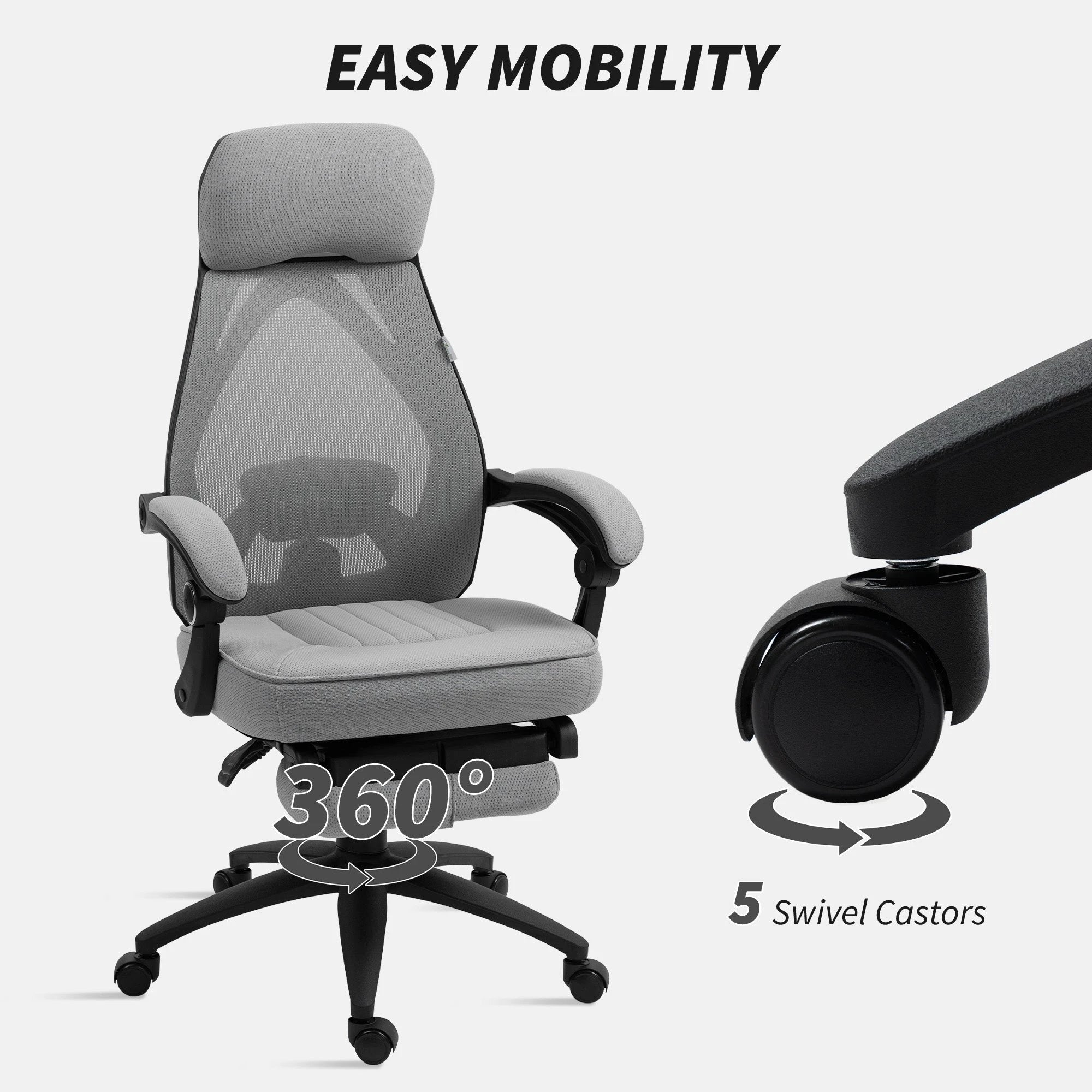 Vinsetto Mesh Chair HighBack Footrest HomeOffice by Vinsetto