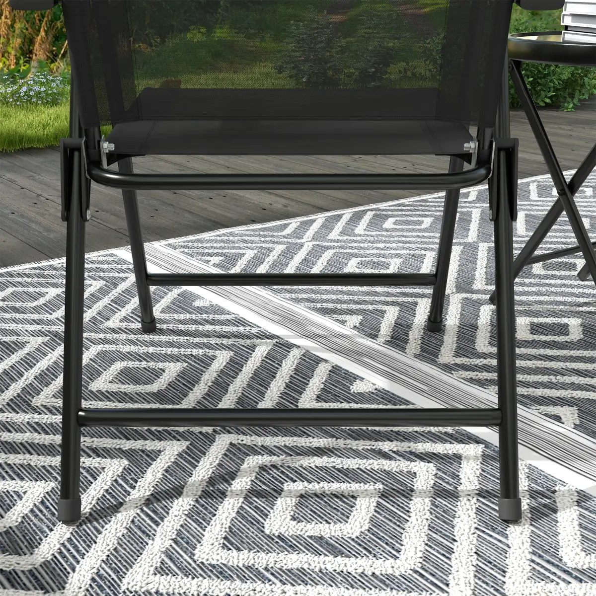 Outsunny Outsunny Bistro Set Folding Chairs & Coffee Table for Balcony - Bistro Sets