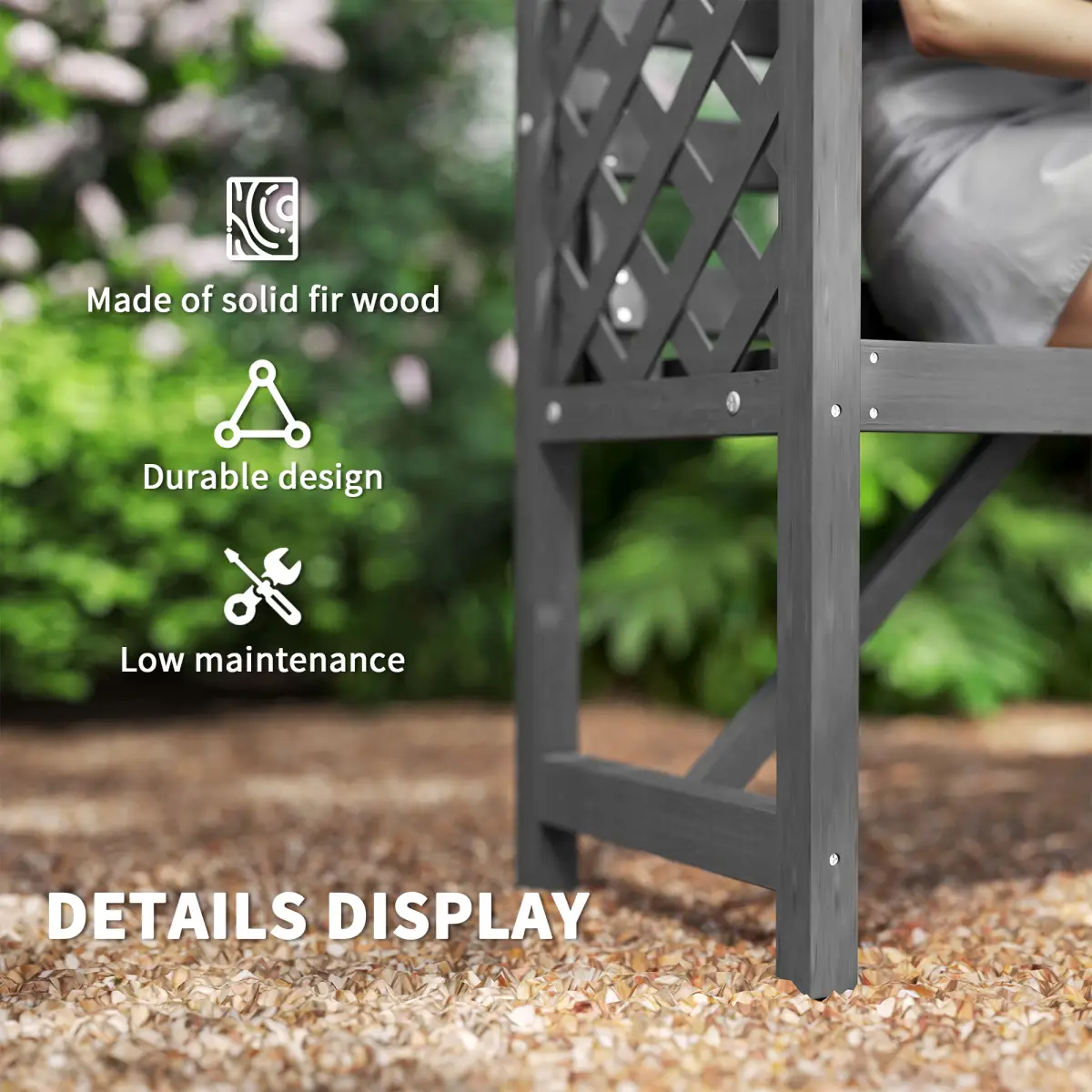 Outsunny Outsunny Arch Pergola Garden Bench, Wooden Garden Arbour with Seat - Garden Chairs