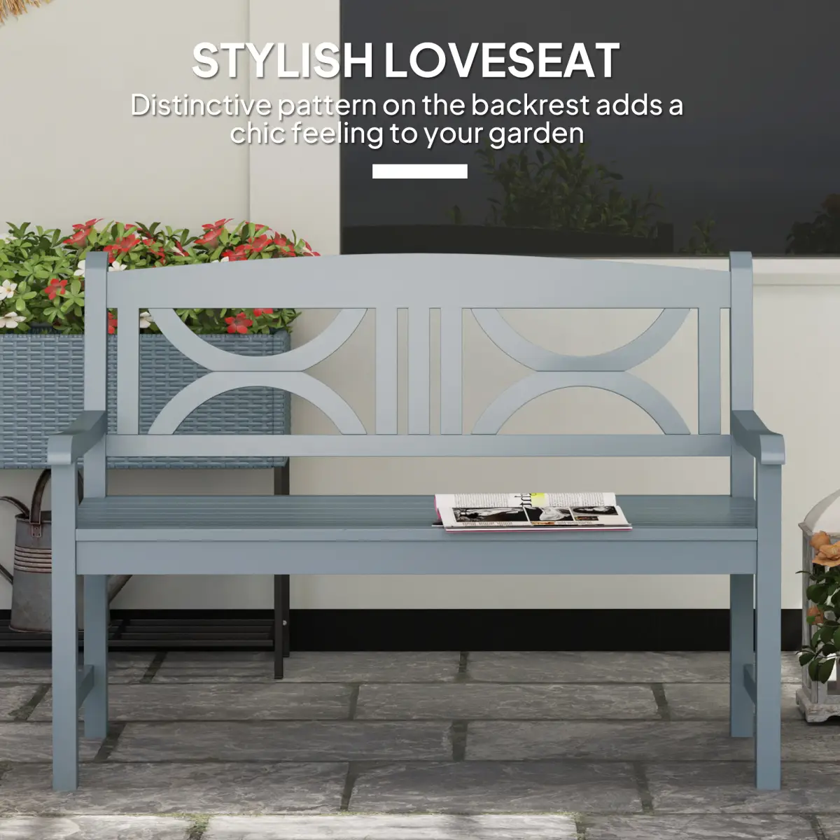 Outsunny Outsunny 2-Seater Wooden Garden Bench Outdoor Patio Loveseat - Garden Chairs