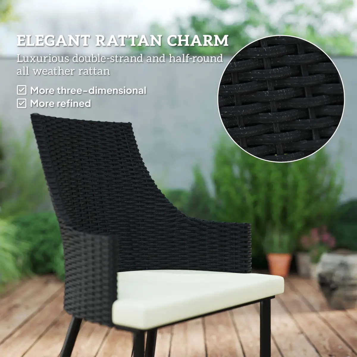 Outsunny Outsunny 6 Seater Garden Furniture with Cushions, Parasol Hole - Garden Set