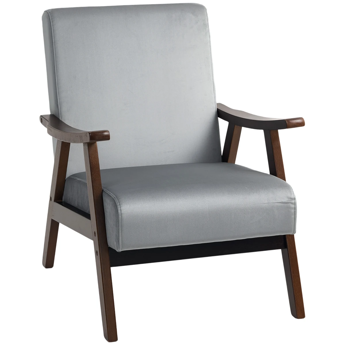 HOMCOM HOMCOM Velvet Armchair 17cm Seat ThickPadded Home - Armchair