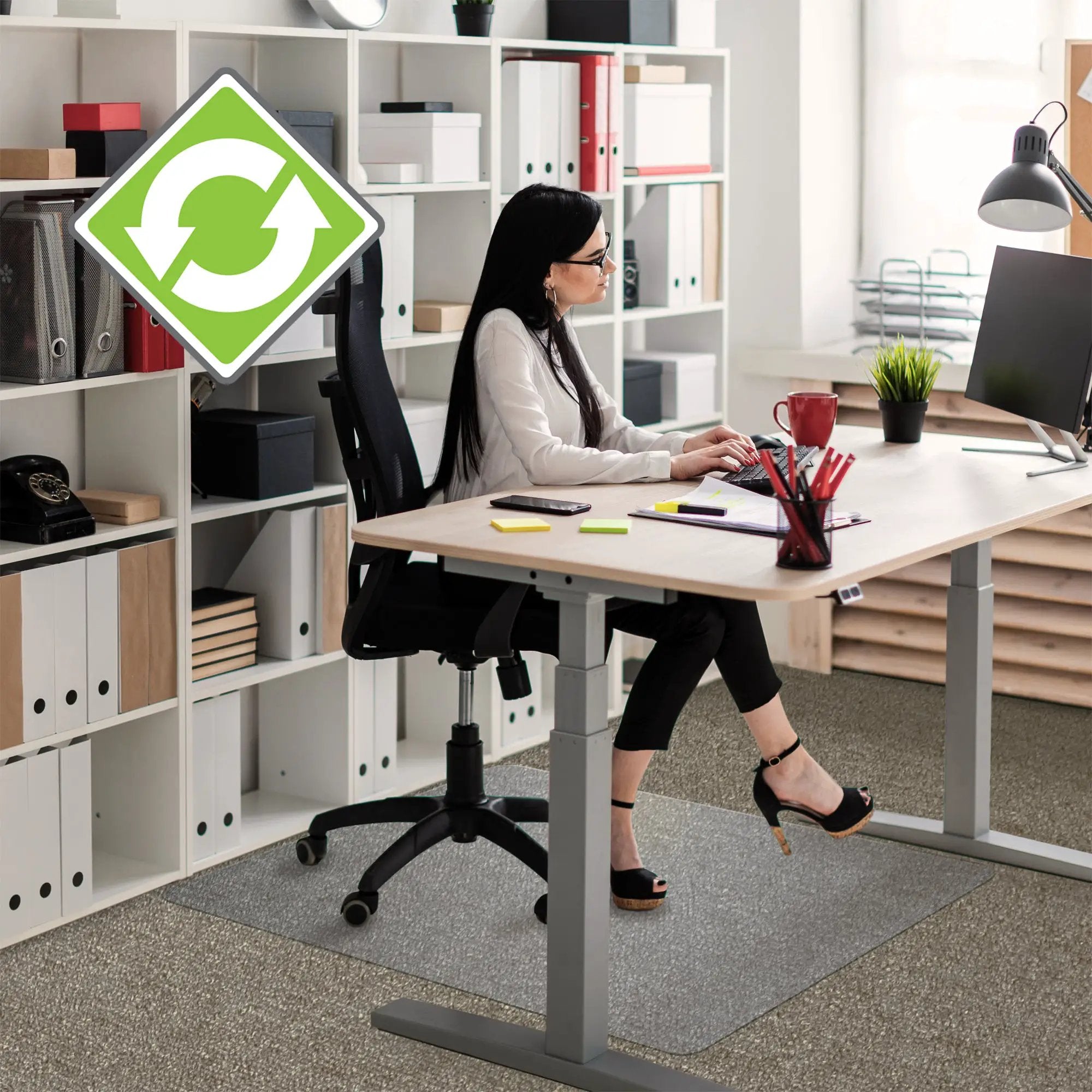 Cleartex Pallet:Cleartex® Enhanced Polymer Rectangular Chair Mat for Carpets up to 9mm - Office Mats