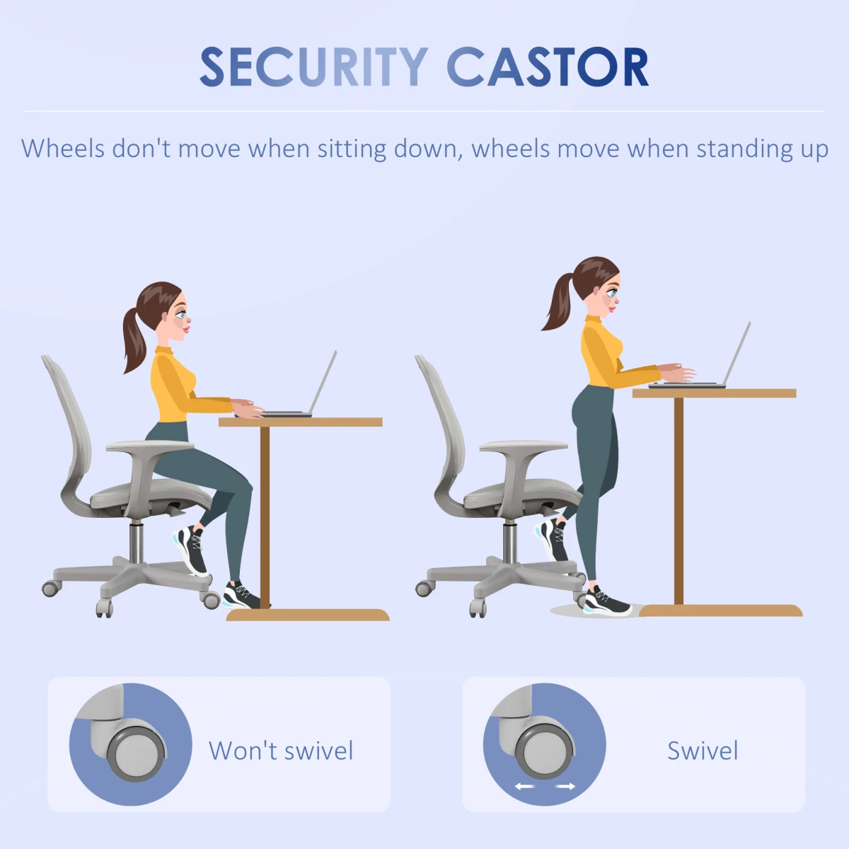 Vinsetto Vinsetto Office Chair Mesh Ergonomic 360 Swivel for Work - Office Chair